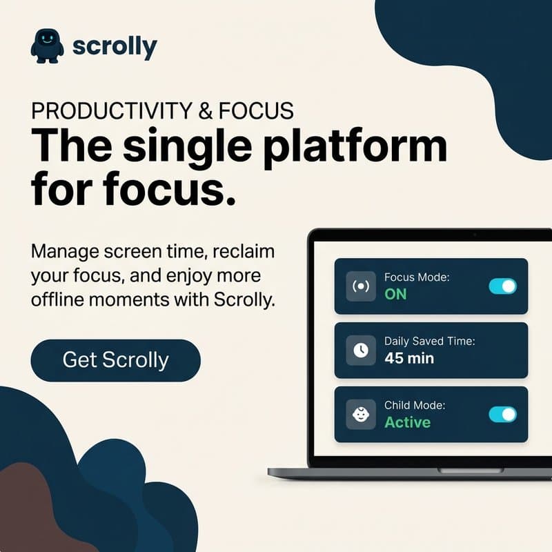 Kreacja reklamowa Scrolly prezentująca funkcje produktu